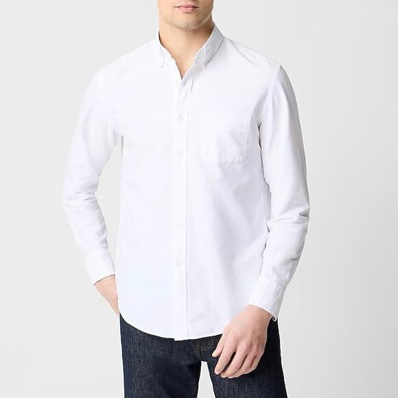 NWT J.Crew Factory Men's Tall Classic Fit Flex Oxford Shirt White Size XL-T - Picture 1 of 11
